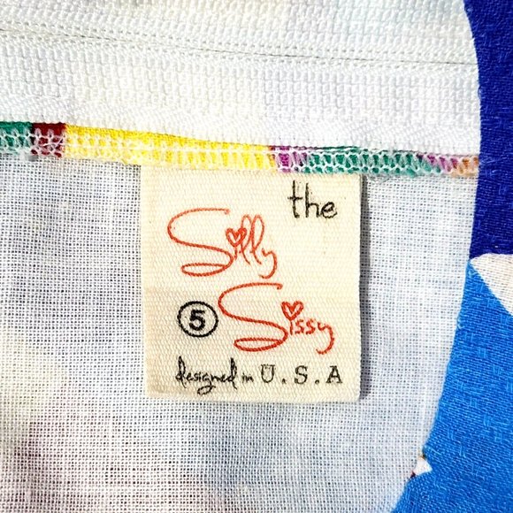 Silly Sissy Multicolor Abstract Fruit Dress Sleeveless Tie Back - Picture 4 of 7